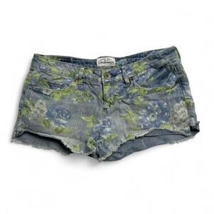 Aeropostale Low Rise Patterned Y2K 2000s Micro Denim Shorts beach pool size 5/6
